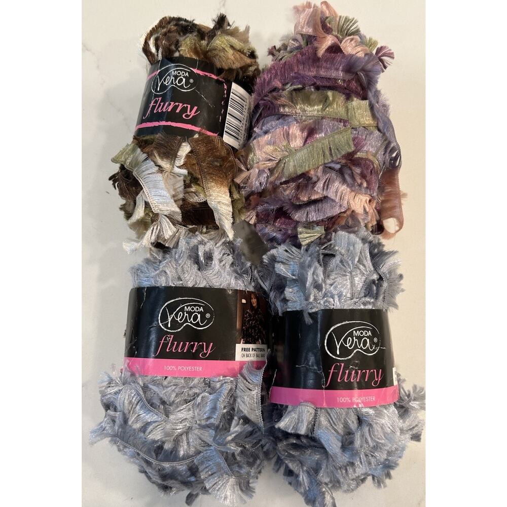 Mixed Lot Of 4+ Moda Vera Flurry Yarn Gray Brown & Pink Ombré polyester Eyelash